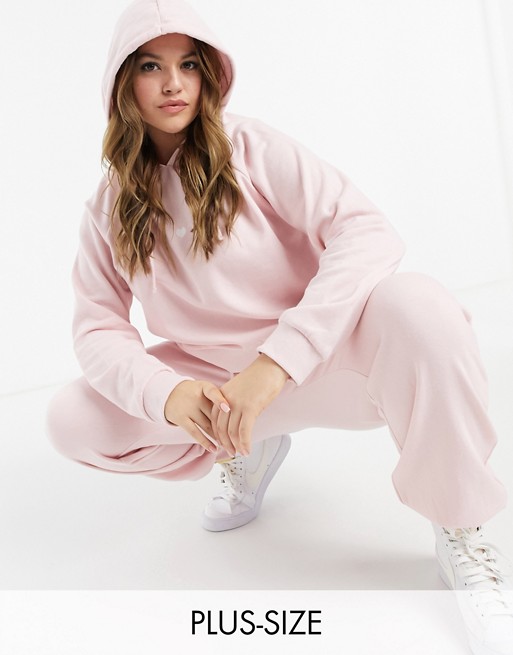 Wednesday's Girl Curve oversized hoodie with heart embroidered co-ord