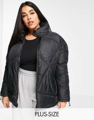 Wednesday's Girl Curve Oversized Quilted Jacket-black ModeSens
