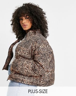 Wednesday's Girl Curve padded jacket in leopard print
