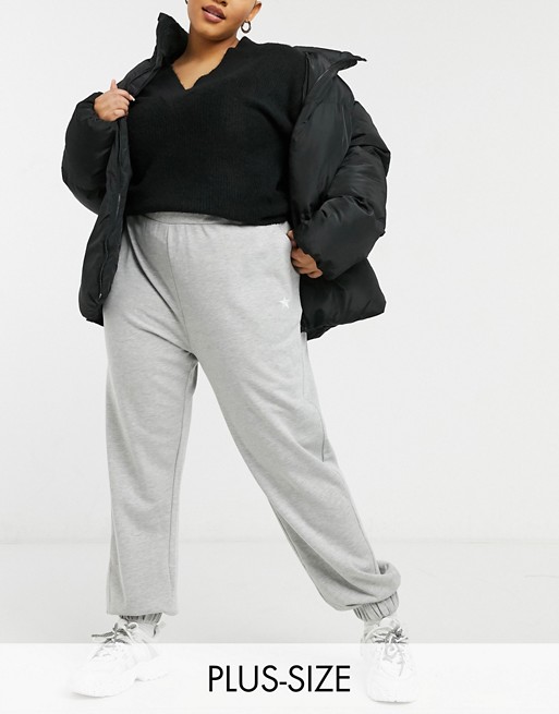 Wednesday's Girl Curve relaxed joggers with star embroidery co-ord