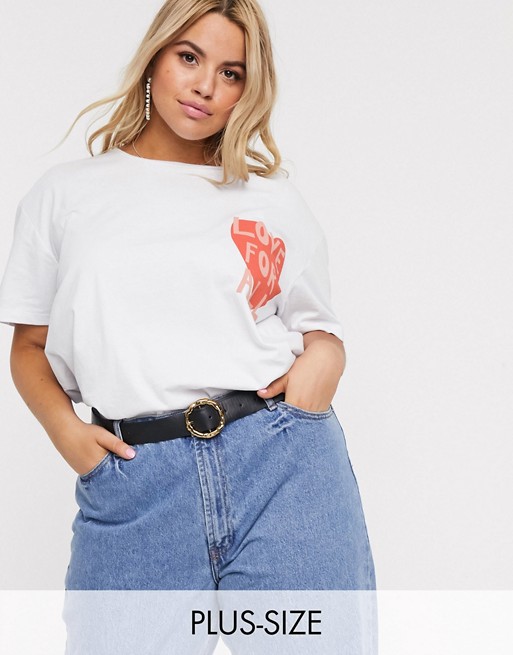 Wednesday's Girl Curve relaxed t-shirt with love for all print