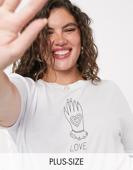Wednesday's Girl Curve relaxed t-shirt with love graphic