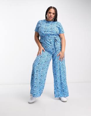 Wednesday’s Girl Curve smudge spot jumpsuit in blue