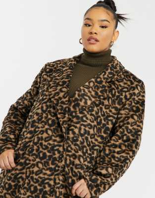 leopard print tailored coat