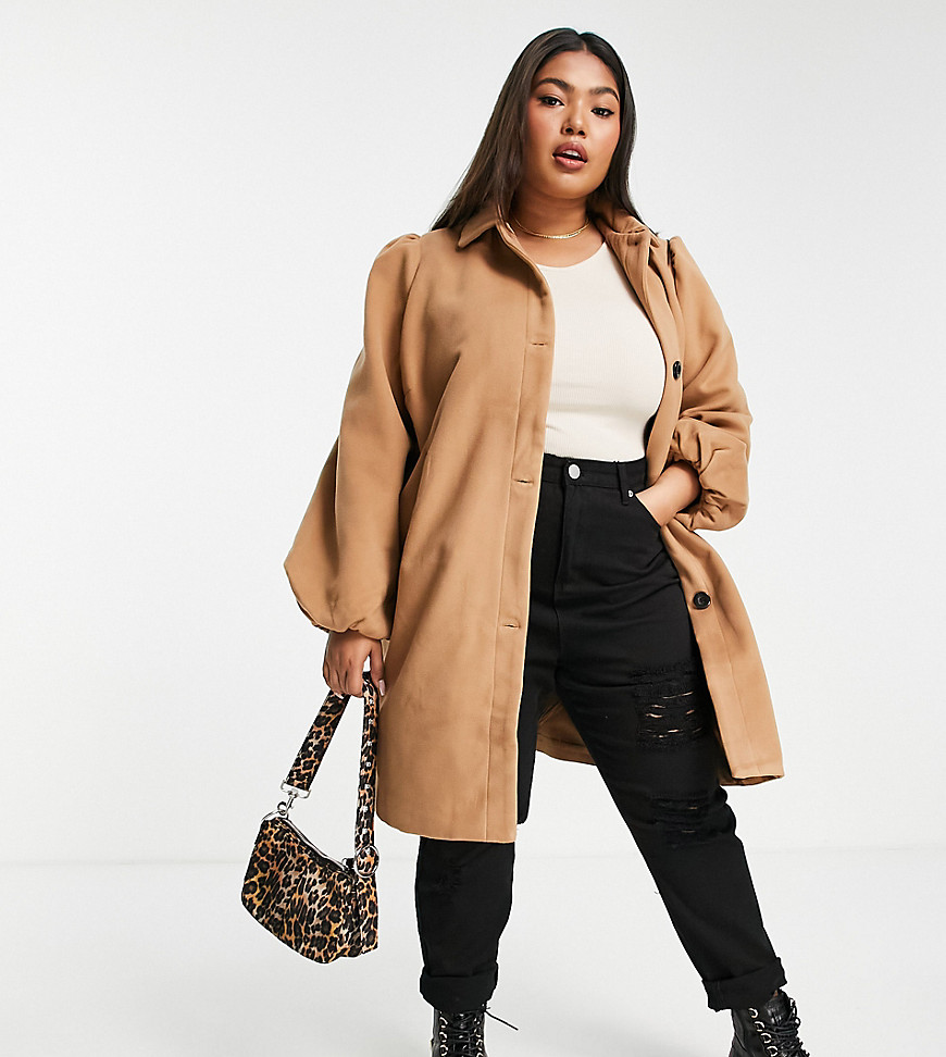 Wednesday's Girl Curve tailored coat-Neutral