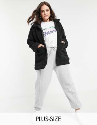 asos curve teddy coat