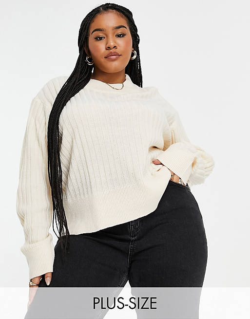 Wednesday's Girl Curve ultimate relaxed jumper in rib knit
