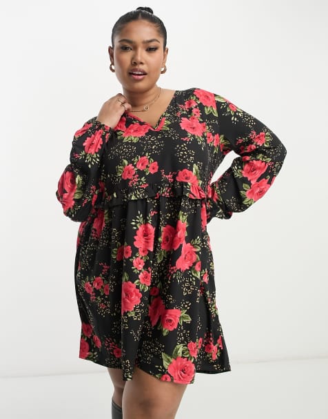 Plus size shop floral mini dress