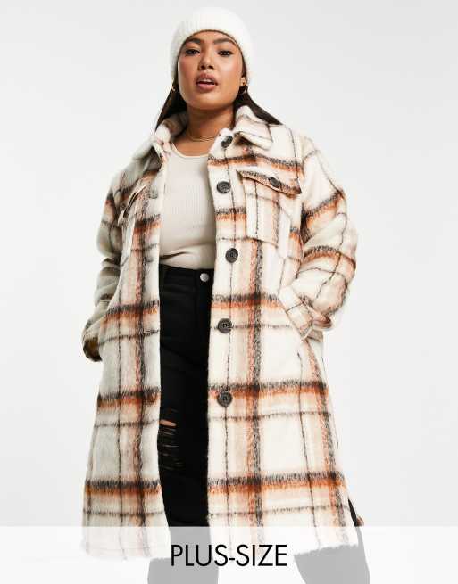 Wednesday's Girl Curve – Vintagerutig kappa i lång modell