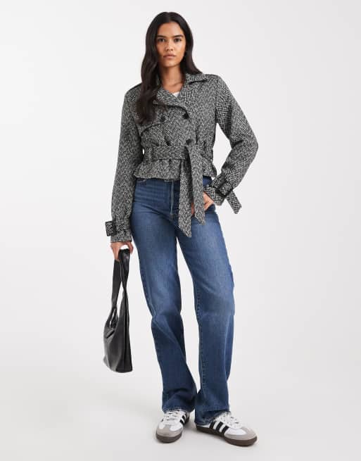 Wednesday's Girl double breasted herringbone cropped jacket, 3 of 4
