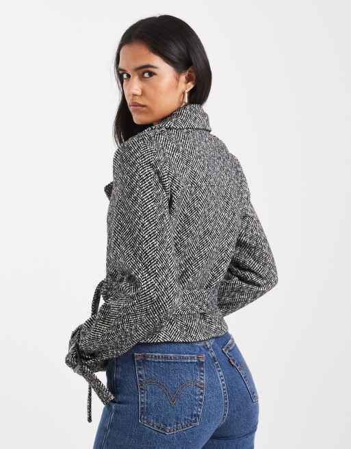 Wednesday's Girl double breasted herringbone cropped jacket, 4 of 4