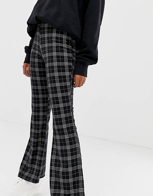 Wednesday's Girl flare pants in grid check