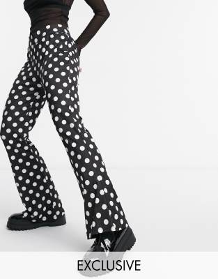 flared pants dots