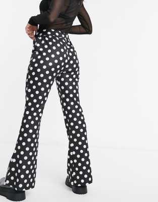 polka dot flare pants