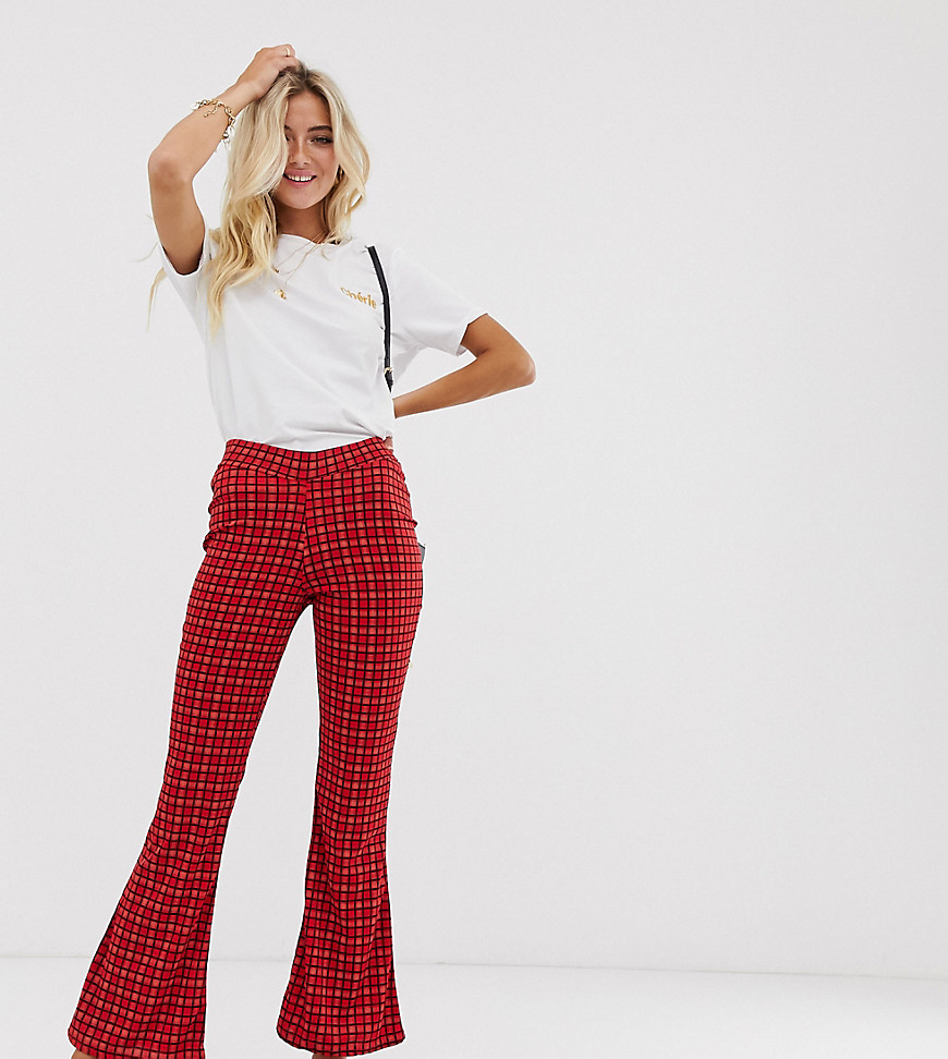 Wednesday's Girl flared trousers in check