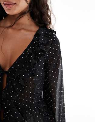 Wednesday's Girl Floaty Blouse In Brown