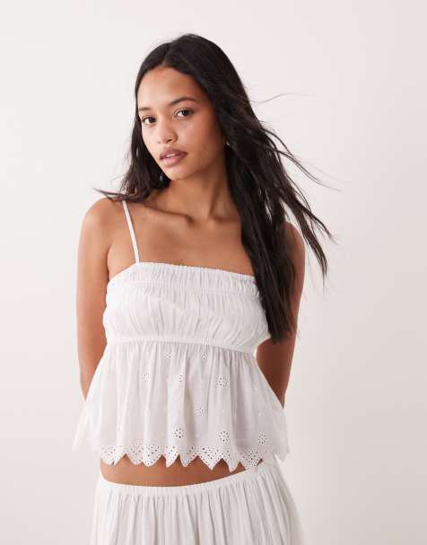 Wednesday's Girl floaty cami top in white (part of a set) - view 1