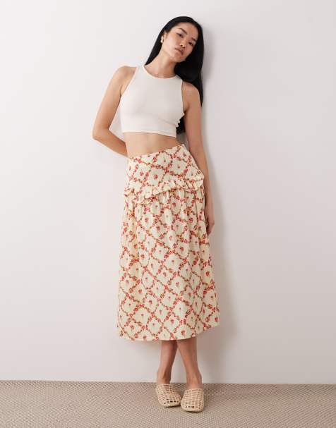 Wednesdays Girl floaty midaxi dress in rose print - view 1