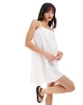 [Wednesday's Girl] Wednesday's Girl gauzey smock cami dress in white L WHITE