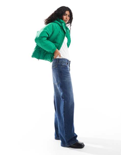 Wednesday's Girl - Gewatteerd jack met capuchon in jadegroen - view 1