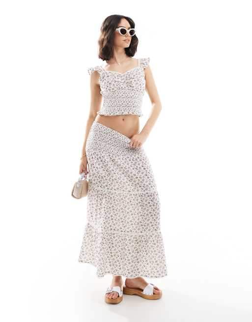 Wednesday's Girl - Gonna al polpaccio a balze bianca a fiorellini