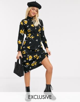 bright yellow floral dress