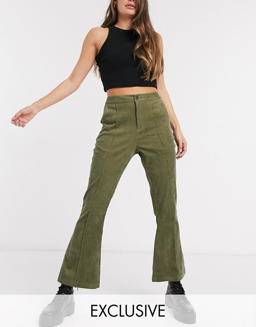 Wednesday's Girl high waist kick flares in cord
