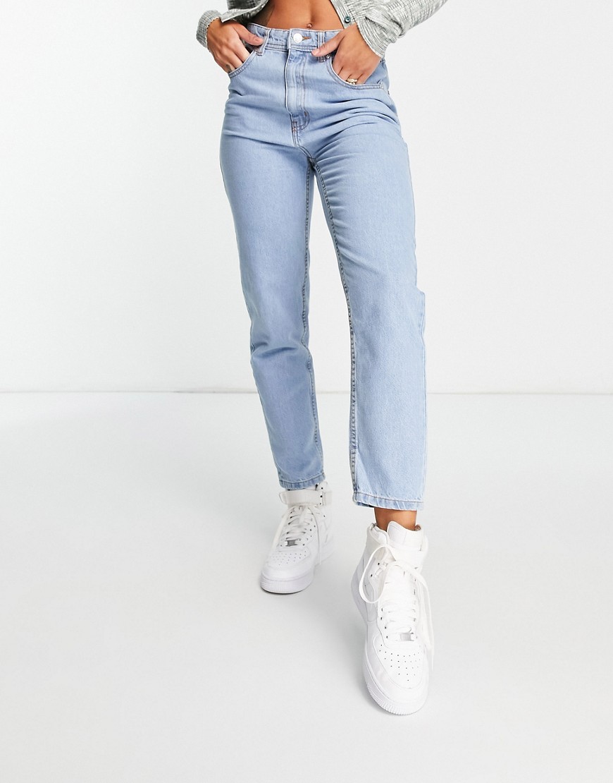 Wednesday's Girl high waist slim fit jeans in light wash-Blue