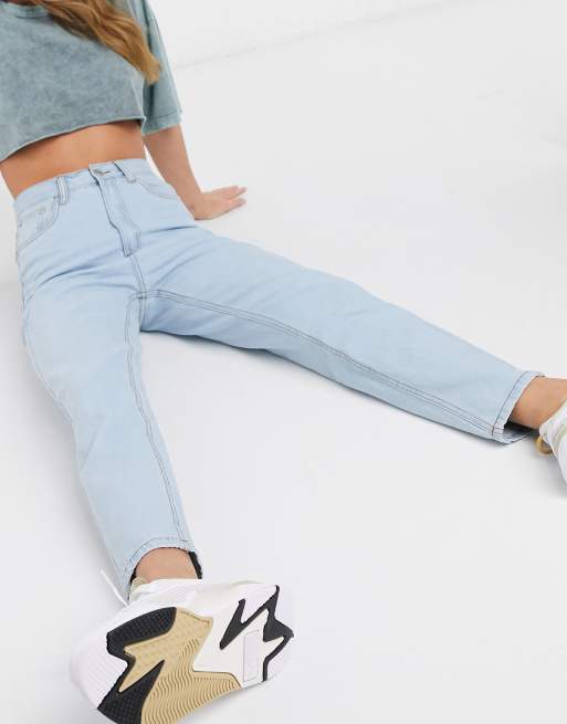 Wednesday s Girl high waist straight leg jeans in light wash ASOS