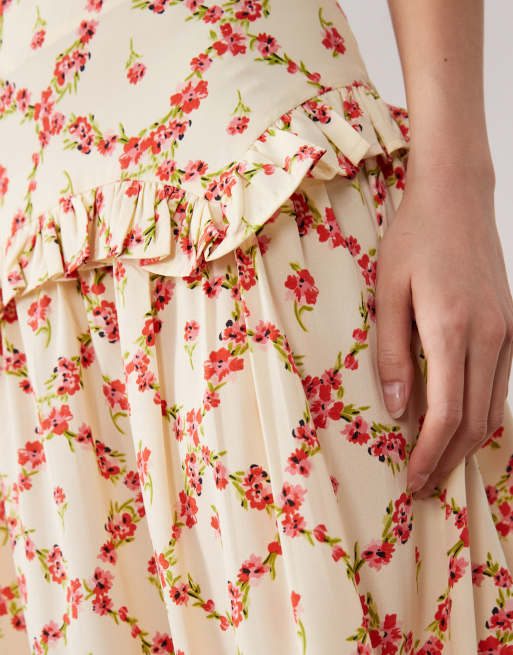 Wednesday's Girl - Jupe fluide à imprimé roses, 2 de 5