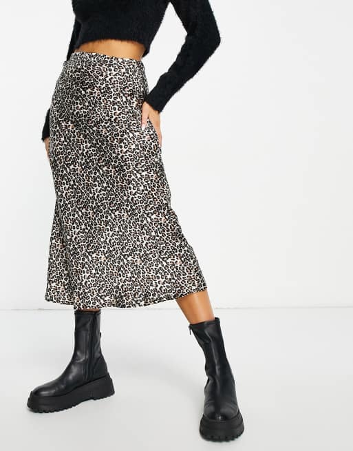 Ladies leopard hot sale print skirt