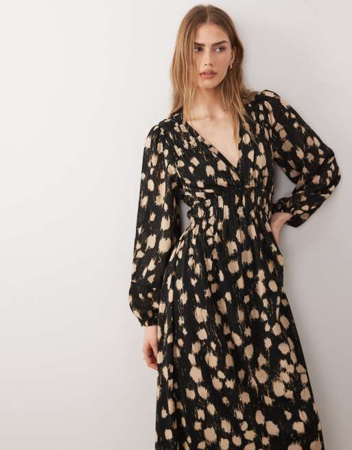 chinese dress ladies Women's Long Sleeve Knitted Midaxi Dress with Belt - Black - S - Assia