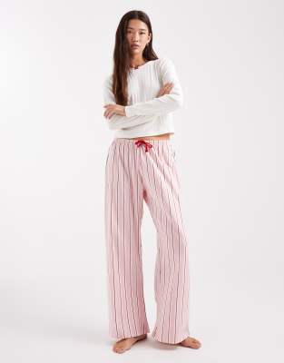 Wednesday's Girl Long Sleeve Pointelle Top And Pants Pajama Set In Pink