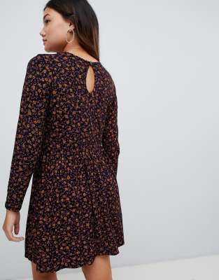 long sleeve ditsy floral dress