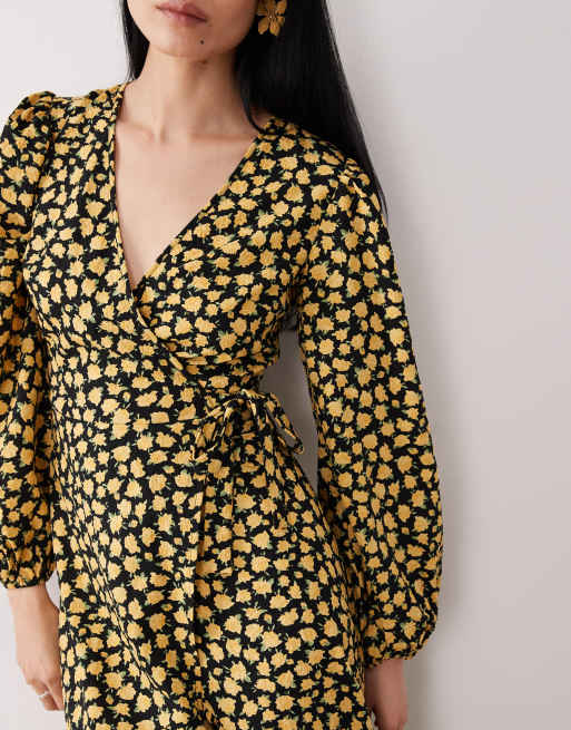 knee length dresses for ladies Golden Goddess Long Sleeve Wrap Dress Small / Winter Coral main image 0