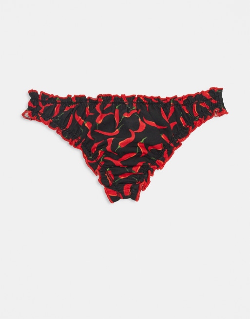 Wednesday's Girl - Lot de 3 culottes à imprimé piments, 3 de 3