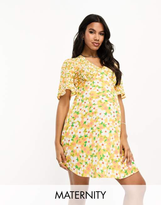 asos design maternity wiggle floral dress Size 4