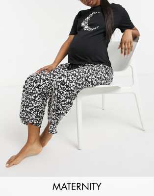 Wednesday's Girl Maternity pajama tee and pants set in celestial