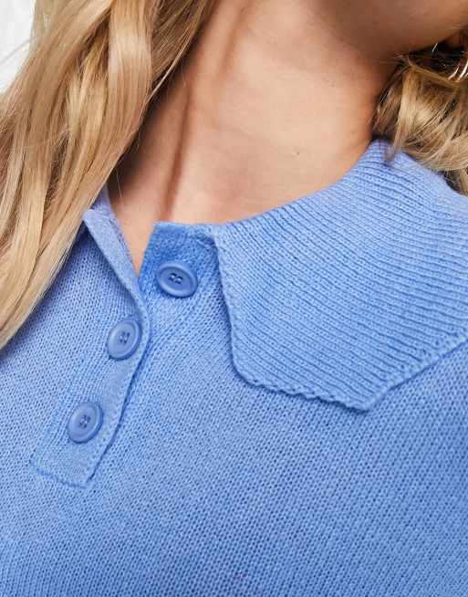 Wednesday's Girl Maternity - Pull avec col et boutonnage - Bleu, 4 de 4