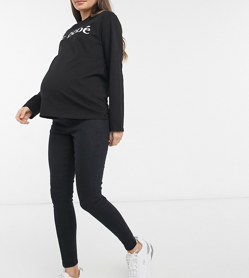 Wednesday's Girl Maternity – Svarta skinny jeans med hög midja
