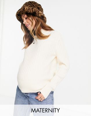 Wednesday's Girl Maternity ultimate relaxed jumper in rib knit