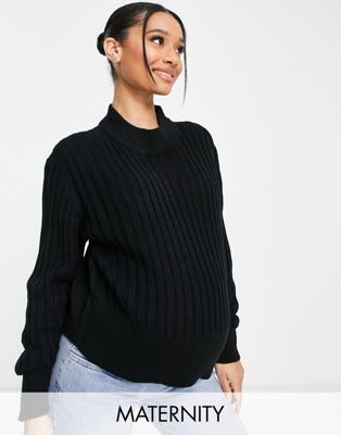 Wednesday's Girl Maternity ultimate relaxed jumper in rib knit