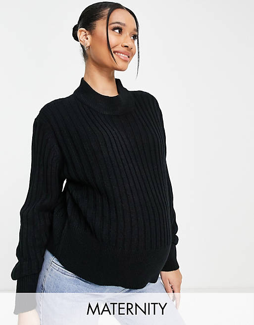 Women Wednesday's Girl Maternity ultimate relaxed jumper in rib knit 