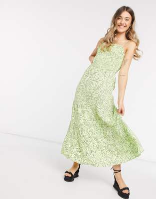 shirred bodice maxi dress