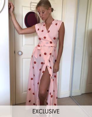 asos pink polka dot dress