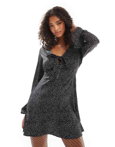 Black dress with dots best sale