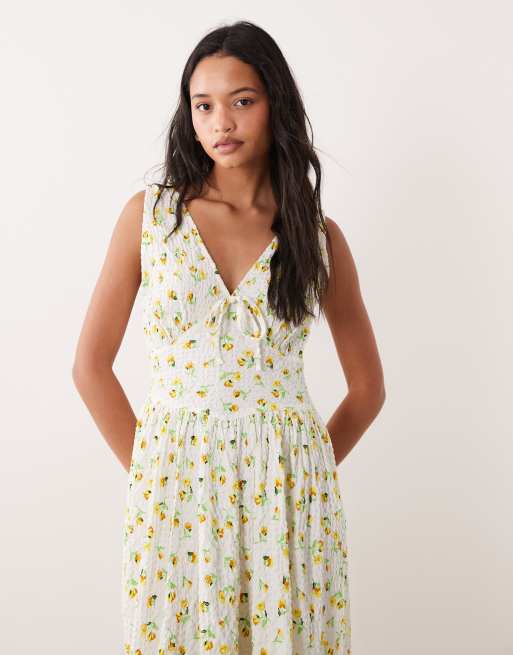 Wednesday's Girl midaxi dress in yellow floral | ASOS