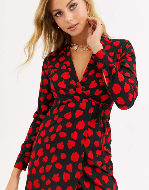 Womens heart 2025 print dress