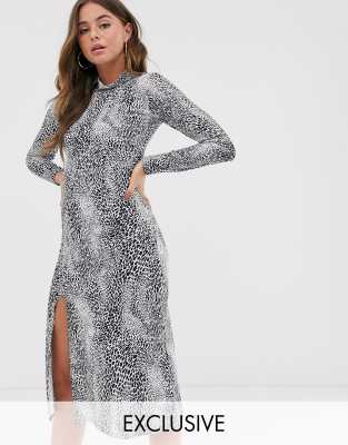 midi dress leopard print