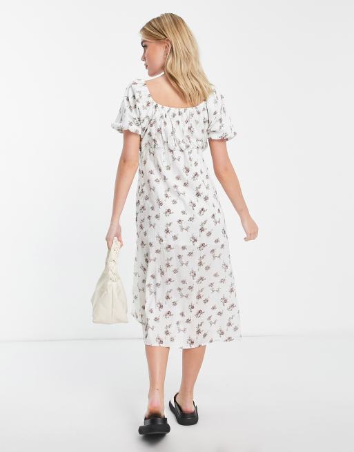 White floral tea outlet dress